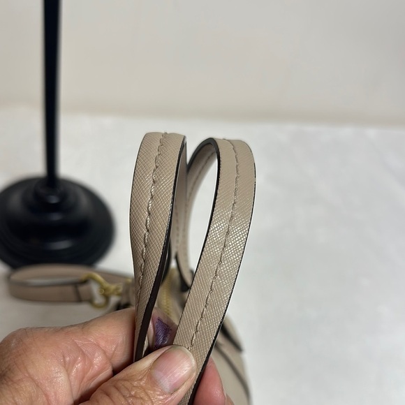 COACH Peyton Sand Beige Taupe Leather Cora Dome Satchel Handbag Purse - Picture 3 of 16